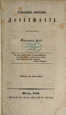 Oestreichische militärische Zeitschrift. 1839, 7/9