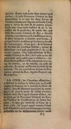 Arrest De La Cour Du Parlement De Toulouse : Du 26 Février 1763. Extrait des Registres du Parlement