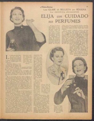 Elija con cuidado sus perfumes : Una clase de belleza por semana