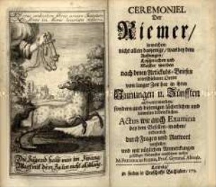 Geschichte und Privilegien der Zunft der Riemenmacher