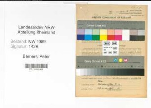 Entnazifizierung Peter Berners , geb. 08.06.1917 (Brandmeister)
