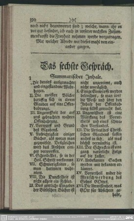 Das sechste Gespräch