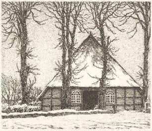 Fachwerkhaus im Schnee