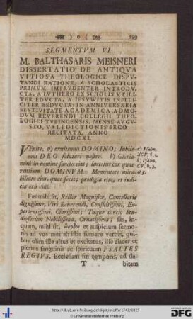 Segmentum VI.