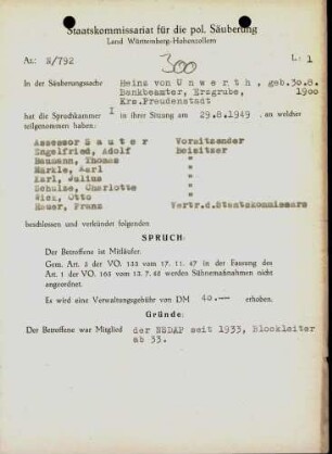 Unwerth, Heinz von