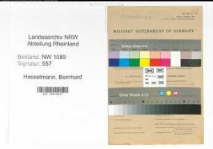 Entnazifizierung Bernhard Hesselmann , geb. 19.07.1920 (Polizeibeamter)