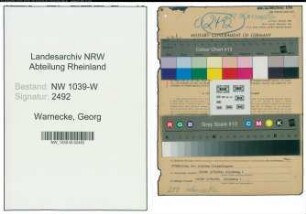 Entnazifizierung Georg Warnecke , geb. 26.07.1899 (Lagerist)
