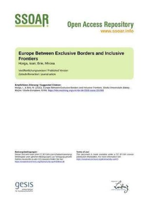 Europe Between Exclusive Borders and Inclusive Frontiers