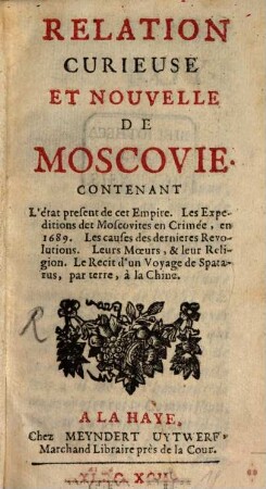 Relation curieuse et nouvelle de Moscovie