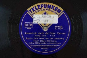 Querschnitt durch die Oper: Carmen : 1. Teil / (Bizet)
