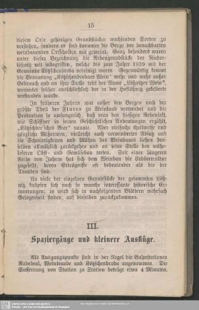 III. Spaziergänge und kleinere Ausflüge