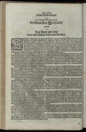 Kurtz-gefaßte Lebens-Beschreibungen derer in H. Schrifft vor allen andern beruehmtesten Personen [...]