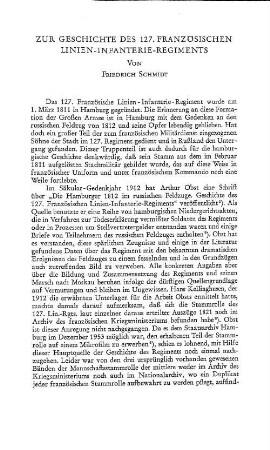 Zur Geschichte des 127. Französischen Linien-Infanterie-Regiments