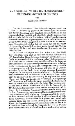 Zur Geschichte des 127. Französischen Linien-Infanterie-Regiments