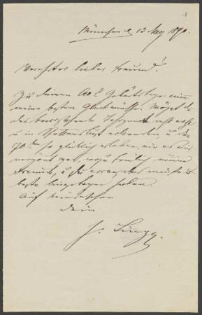 Paul Heyse (1830-1914) Archiv: Briefe von Hermann Lingg an Paul Heyse - BSB Heyse-Archiv VI. Lingg, Hermann