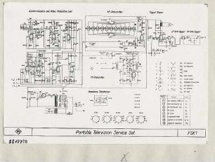 Dunkelschaltbild Fernseh-Kundendienstgerät 0.6-98006.1 bis 3, (deutsch), Repro 1955