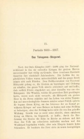 IX. Periode 1600 - 1867