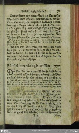 Fünfte Unterredung, d. 10 März 1772