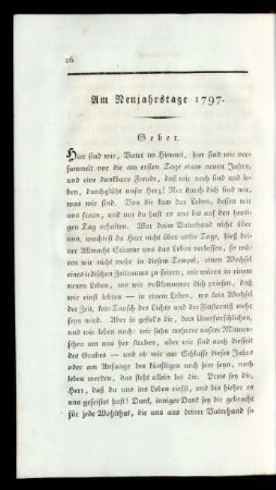 Am Neujahrstage 1797.