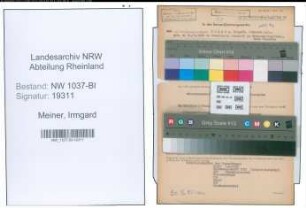 Entnazifizierung Irmgard Meiner , geb. 19.11.1898 (Lehrerin)