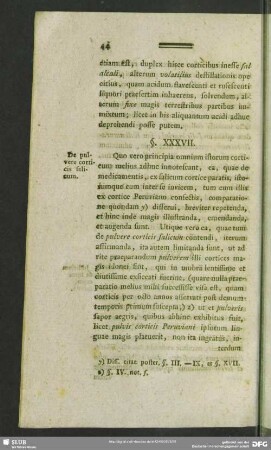 §. XXXVII. De pulvere corticis salicum
