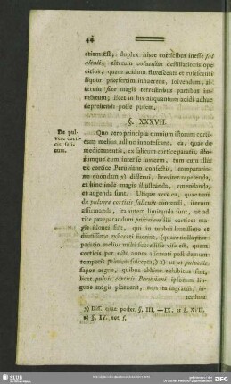 §. XXXVII. De pulvere corticis salicum