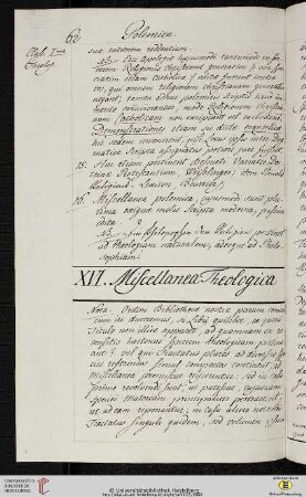 XVI. Miscellanea Theologica