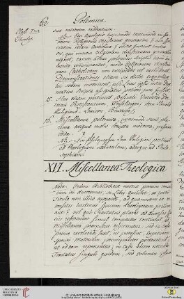 XVI. Miscellanea Theologica