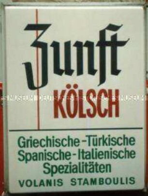 Leuchtreklame "Griechische - Türkische, Spanische - Italienische Spezialitäten"