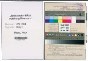 Entnazifizierung Artur Rapp , geb. 28.02.1901 (Ingenieur)
