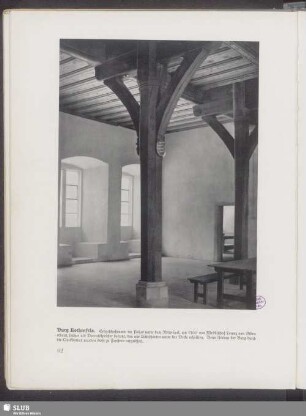 Burg Rothenfels. Erdgeschossraum im Palas unter dem Rittersaal, um 1500 von Fürstbischof Lorenz von Bibra erbaut, früher als Vorratsspeicher benutzt, den nur Lichtscharten unter der Decke erhellten