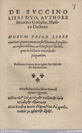 De Succino Libri Duo