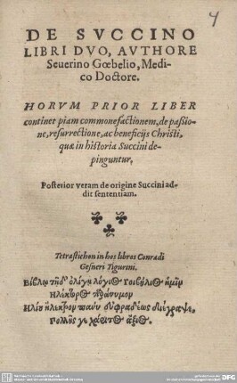 De Succino Libri Duo