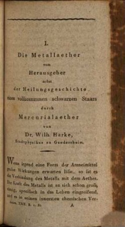 Journal der practischen Heilkunde. 29 = Bd. 22 = Bd. 2. 1809