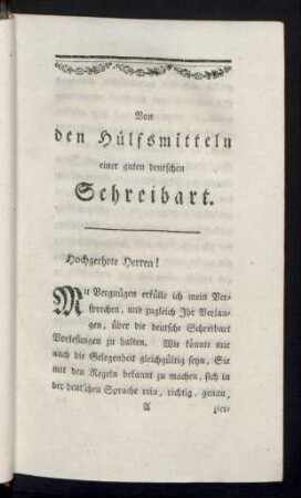 Von den Hülfsmitteln einer guten deutschen Schreibart