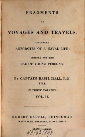 Fragments of voyages and travels, Ser. 1. Vol. 2