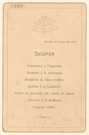 Menükarte : Souper