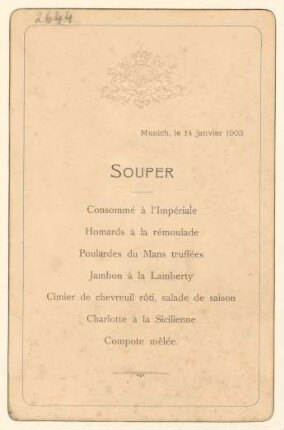 Menükarte : Souper