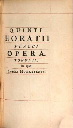 Quinti Horatii Flacci Opera. 2, Index Horatianus