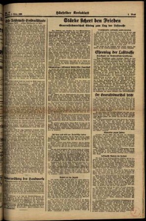 Zweite Ausgabe vom Freitag, den 03. März 1939.