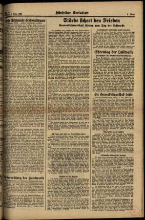 Zweite Ausgabe vom Freitag, den 03. März 1939.