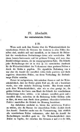 IV. Abschnitt. Der wahrscheinliche Fehler.
