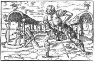 Fechtschule, dritter Teil (Abbildung nach S. L aus Meyer, Kunst des Fechtens)