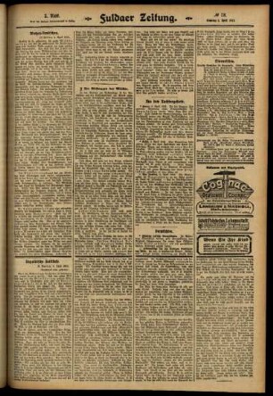 Dritte Ausgabe vom Samstag, den 05. April 1913.