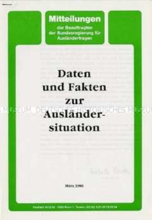 Bericht über die Situation von Ausländern in Deutschland - Sachkonvolut