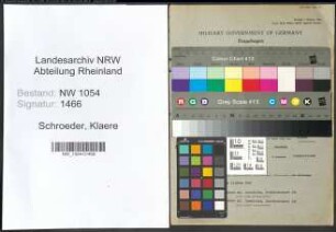 Entnazifizierung Klaere Schroeder , geb. 05.06.1912 ()