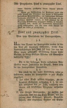 Von dem Verfahren bei Untergerichten.