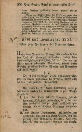 Von dem Verfahren bei Untergerichten.