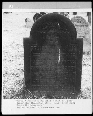 Grabstein des Mordechai Adler (gestorben 1824.11.16)