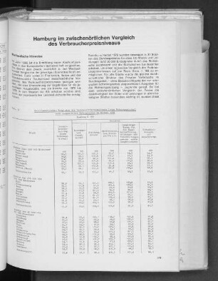 Tab. 1: Zwischenörtlicher Vergleich des Verbraucherpreisniveaus (ohne Wohnungsmieten) nach ausgewählten Gütergruppen im Herbst 1978